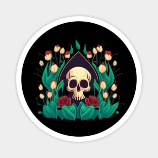 Skull with flowers Magnet